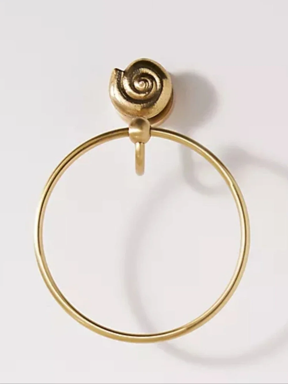 Anthropologie Gold Spiral Wall Towel Ring